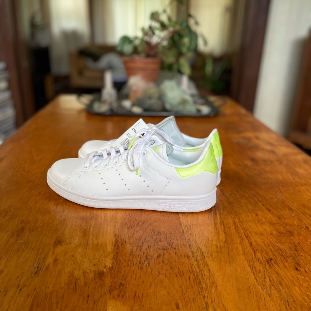 adidas Women's Sneakers White and Neon Green